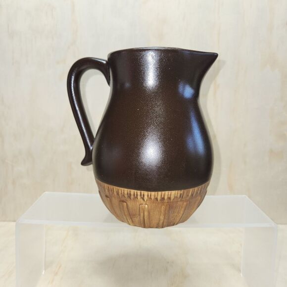 Tender Heart Treasures Ceramic Pitcher Brown Tan 1999 Vintage - Picture 1 of 9